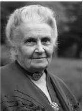 Maria Montessori Maria Montessori headshot black and white